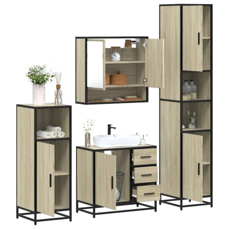 Ensemble de meubles de salle de bain 4 pcs chêne sonoma 618385618385