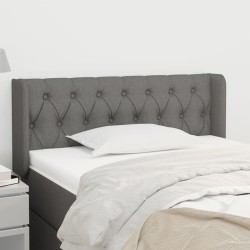 Tête de lit avec oreilles Gris foncé 103x16x78/88 cm Tissu 618386618386