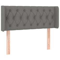 Tête de lit avec oreilles Gris foncé 103x16x78/88 cm Tissu 618386618386