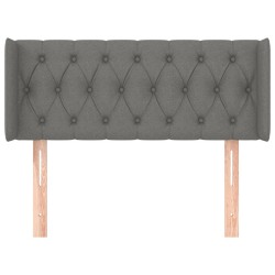 Tête de lit avec oreilles Gris foncé 103x16x78/88 cm Tissu 618386618386