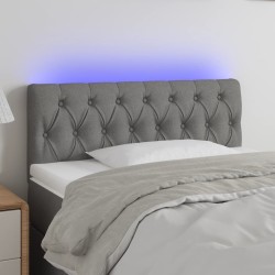 Tête de lit à LED Gris foncé 100x7x78/88 cm Tissu 618387618387