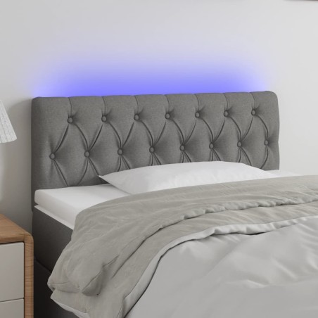 Tête de lit à LED Gris foncé 100x7x78/88 cm Tissu 618387618387