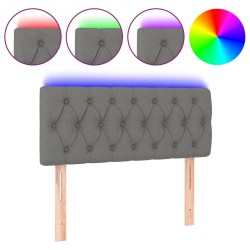 Tête de lit à LED Gris foncé 100x7x78/88 cm Tissu 618387618387