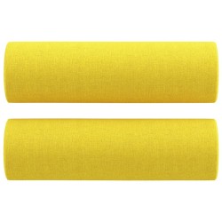 Canapé 2 places avec oreillers jaune clair 140 cm tissu 618388618388