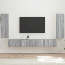 Ensemble de meuble TV mural 4 pcs Gris Sonoma Bois d'ingénierie 618391618391