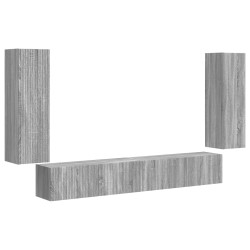 Ensemble de meuble TV mural 4 pcs Gris Sonoma Bois d'ingénierie 618391618391