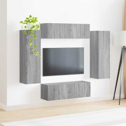 Ensemble de meuble TV mural 4 pcs Gris Sonoma Bois d'ingénierie 618391618391