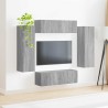 Ensemble de meuble TV mural 4 pcs Gris Sonoma Bois d'ingénierie 618391618391