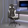 Chaise de jeu avec repose-pied Noir et blanc Similicuir 618393618393
