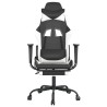 Chaise de jeu avec repose-pied Noir et blanc Similicuir 618393618393