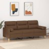 Canapé 3 places avec oreillers décoratifs marron 180 cm tissu 618395618395