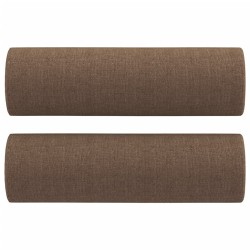 Canapé 3 places avec oreillers décoratifs marron 180 cm tissu 618395618395