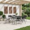 Table de Salle à Manger en Maille Extensible Anthracite Acier 618398618398