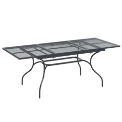 Table de Salle à Manger en Maille Extensible Anthracite Acier 618398618398