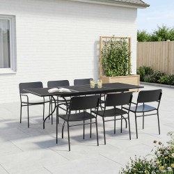 Table de Salle à Manger en Maille Extensible Anthracite Acier 618398618398
