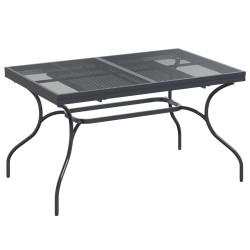 Table de Salle à Manger en Maille Extensible Anthracite Acier 618398618398