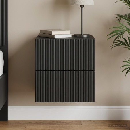 Cabinet de chevet mural avec tiroir Noir 33 x 34,5 x 40 cm 618402618402