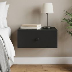 Cabinet de chevet mural avec tiroir Noir 49 x 34,5 x 20 cm 618403618403