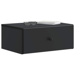 Cabinet de chevet mural avec tiroir Noir 49 x 34,5 x 20 cm 618403618403