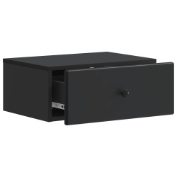 Cabinet de chevet mural avec tiroir Noir 49 x 34,5 x 20 cm 618403618403