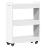 Armoire avec roues blanc 60x22x79 cm bois d'ingénierie 618406618406