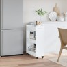 Armoire avec roues blanc 60x22x79 cm bois d'ingénierie 618406618406