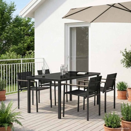 Ensemble de meubles d'extérieur 5 pcs Noir et anthracite 618407618407