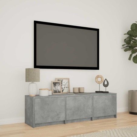 Meuble TV avec LED 140x34x40 cm Gris Béton Bois d’ingénierie 618410618410