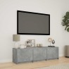 Meuble TV avec LED 140x34x40 cm Gris Béton Bois d’ingénierie 618410618410