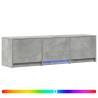 Meuble TV avec LED 140x34x40 cm Gris Béton Bois d’ingénierie 618410618410