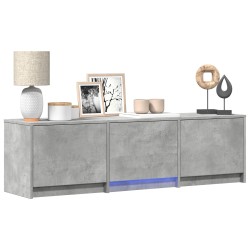 Meuble TV avec LED 140x34x40 cm Gris Béton Bois d’ingénierie 618410618410