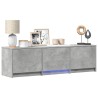 Meuble TV avec LED 140x34x40 cm Gris Béton Bois d’ingénierie 618410618410