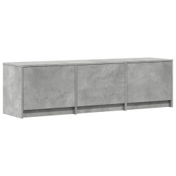 Meuble TV avec LED 140x34x40 cm Gris Béton Bois d’ingénierie 618410618410
