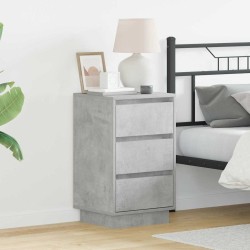 Cabinet de chevet avec tiroir Gris béton 39 x 34,5 x 65 cm 618415618415