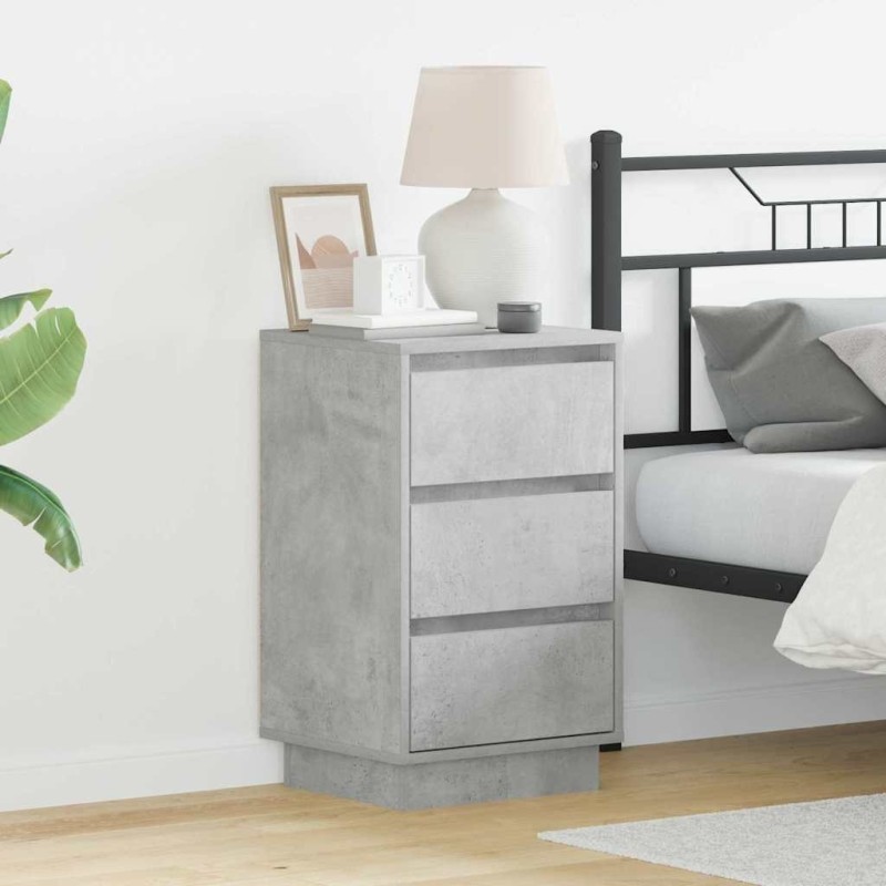 Cabinet de chevet avec tiroir Gris béton 39 x 34,5 x 65 cm 618415618415