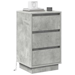 Cabinet de chevet avec tiroir Gris béton 39 x 34,5 x 65 cm 618415618415