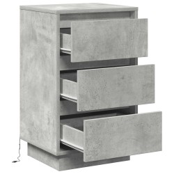 Cabinet de chevet avec tiroir Gris béton 39 x 34,5 x 65 cm 618415618415