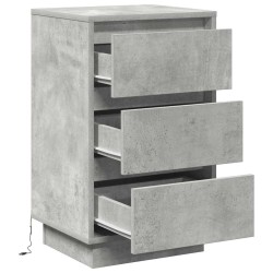 Cabinet de chevet avec tiroir Gris béton 39 x 34,5 x 65 cm 618415618415