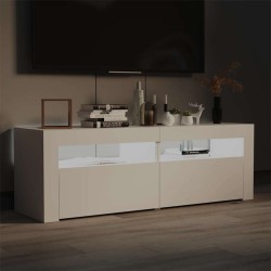 Meuble TV avec lumières LED blanc 120x35x40 cm 618417618417