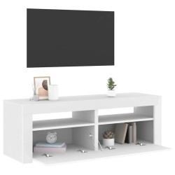 Meuble TV avec lumières LED blanc 120x35x40 cm 618417618417