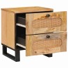 Cabinet de chevet avec tiroir 2 pcs Naturel 40 x 33 x 46 cm 618418618418