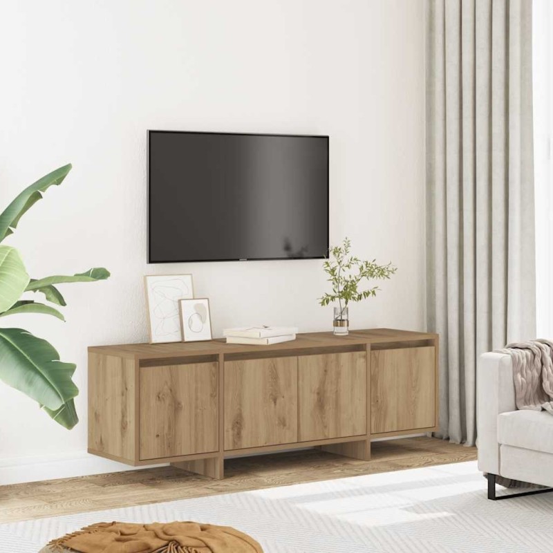 Meuble TV chêne artisanal 120x30x40,5 cm bois d'ingénierie 618420618420