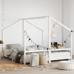 Cadre de lit d'enfant blanc 2x(90x190) cm bois de pin massif 618429618429