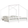 Cadre de lit d'enfant blanc 2x(90x190) cm bois de pin massif 618429618429
