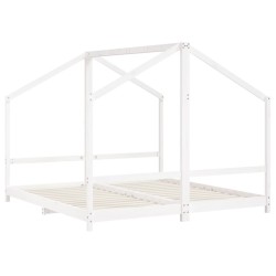 Cadre de lit d'enfant blanc 2x(90x190) cm bois de pin massif 618429618429
