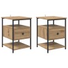 Cabinet de chevet 2 pc Chêne artisanal 40 x 42 x 56 cm 618433618433