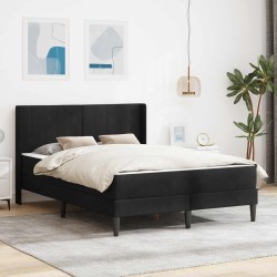 Cadre de lit avec matelas Noir 120 x 190 cm Velours 618435618435