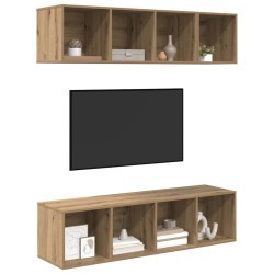 Ensemble meuble TV 3 pcs Chêne artisanal Bois d'ingénierie 618438618438
