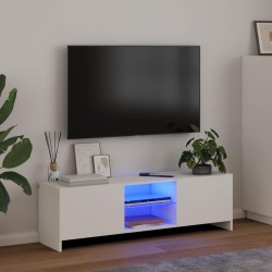Meuble TV avec lumières LED Blanc 120x30x36 cm 618440618440