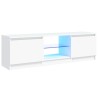 Meuble TV avec lumières LED Blanc 120x30x36 cm 618440618440